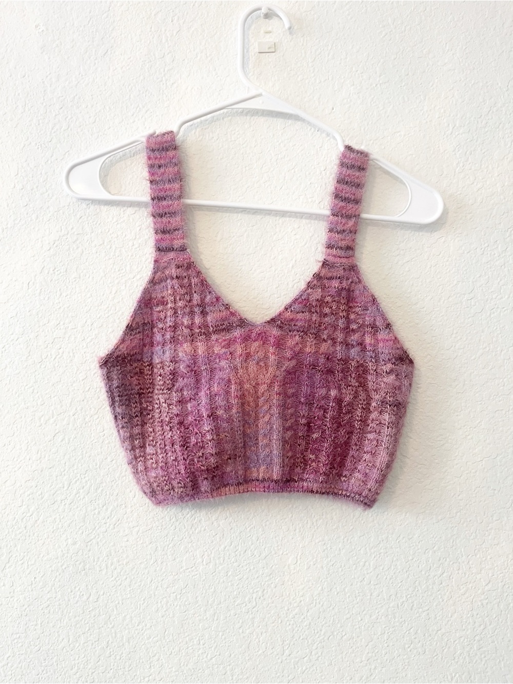 New Free People Movement Large Fuzzy Sweater Cardigan Tank Pink - Picture 6 of 7